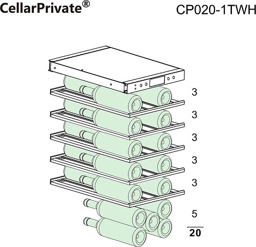 Шкаф винный CELLARPRIVATE CP020-1TWH — изображение 3